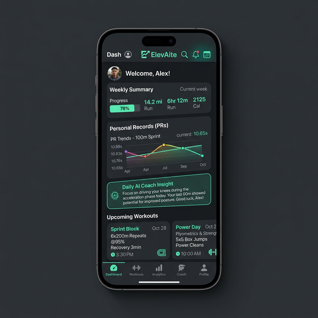 Personalized sprint training UI